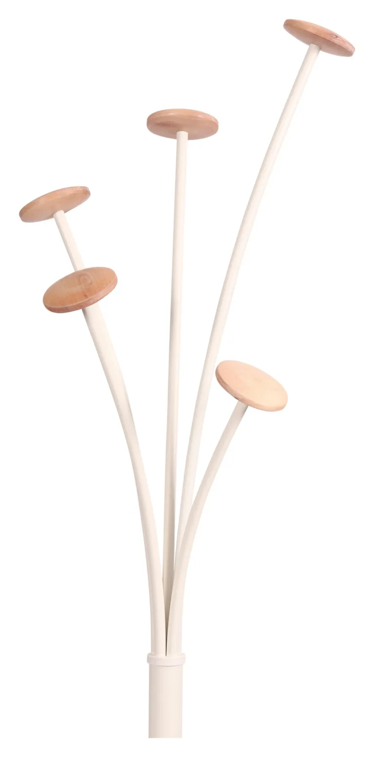 Stumtjener ALBA 5 kroker 187cm hvit/tre - Bilde 6