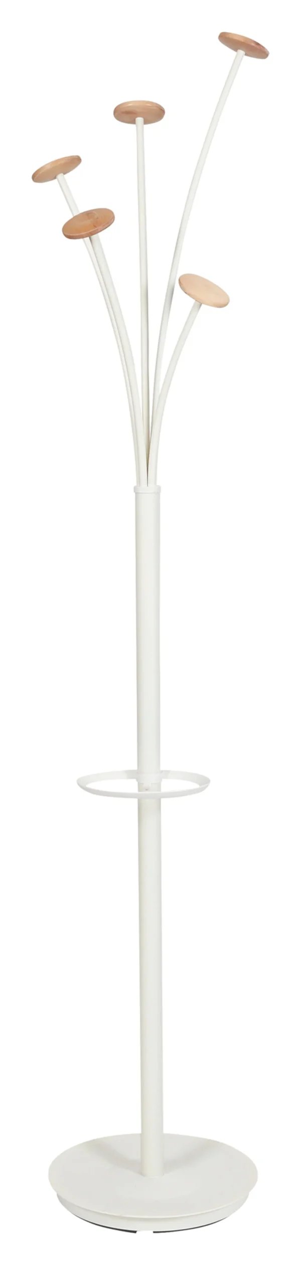 Stumtjener ALBA 5 kroker 187cm hvit/tre