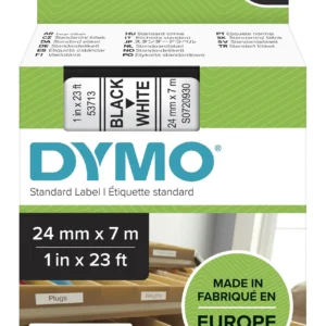 Tape DYMO D1 24mm x 7m sort/hvit