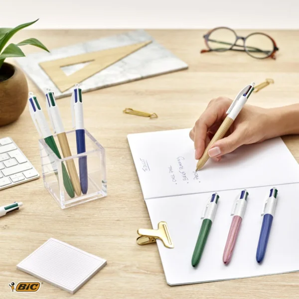 Kulepenn BIC 4 farger 1,0 wood assortert