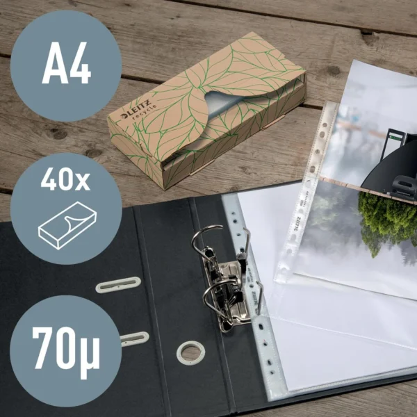 Plastlomme LEITZ Recycle A4 70my (40)