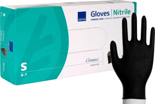 Hanske Abena C.S nitril u/p S sort (100)