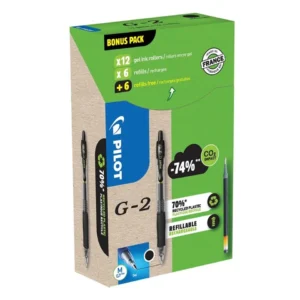 Geleroller PILOT G-2 0,7mm sort (12+12)