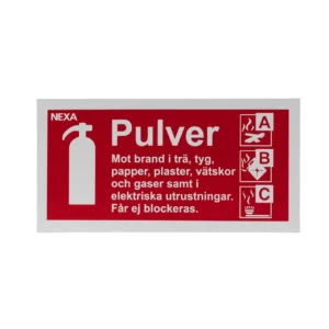 Skilt NEXA Pulver 20x10cm rød