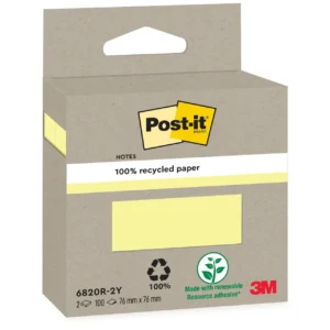 Notatblokk POST-IT 76x76 resirk gul (2)