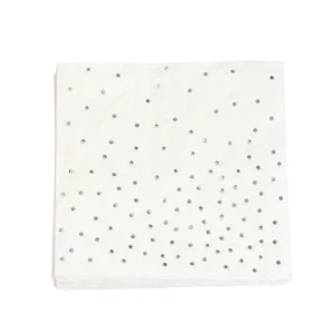 Serviett JOKER 33x33 cm hvit/sølv (16)