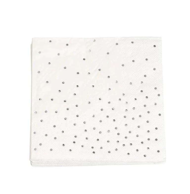 Serviett JOKER 33x33 cm hvit/sølv (16)