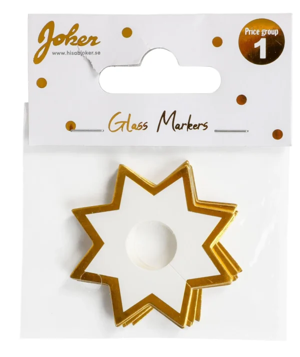 Drikkemarkør JOKER stjerne gull (12)