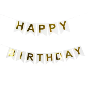 Banner JOKER Happy birthday hvit