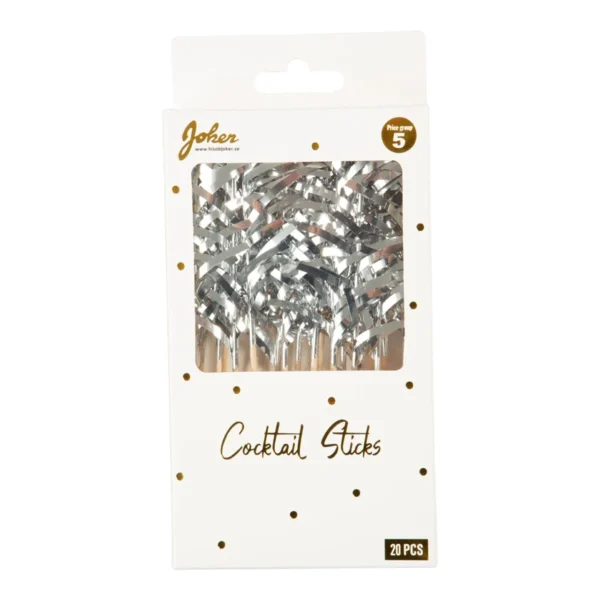 Dekor JOKER coctailsticks sølv (20)