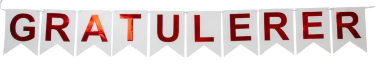 Banner JOKER Gratulerer hvit/rosa 3,6m