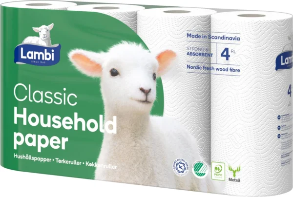 Kjøkkenrull LAMBI 2L 12,3m hvit (4)
