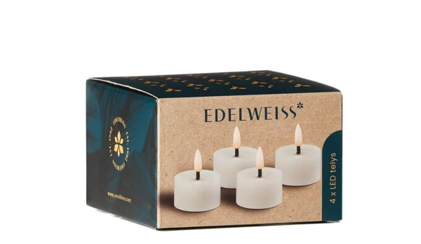 Telys Edelweiss Led 4,5x2,5cm hvit (4)