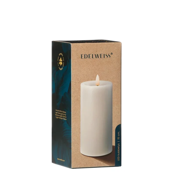 Kubbelys Edelweiss Led 7,5x15cm hvit