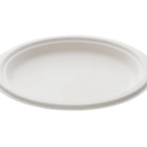 Tallerken bagasse 23cm hvit (50)