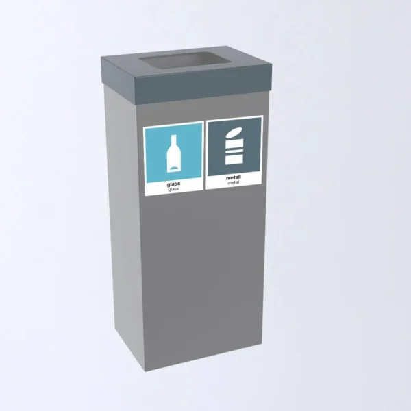 Avfallsbeholder Femunden 65L Glass/met