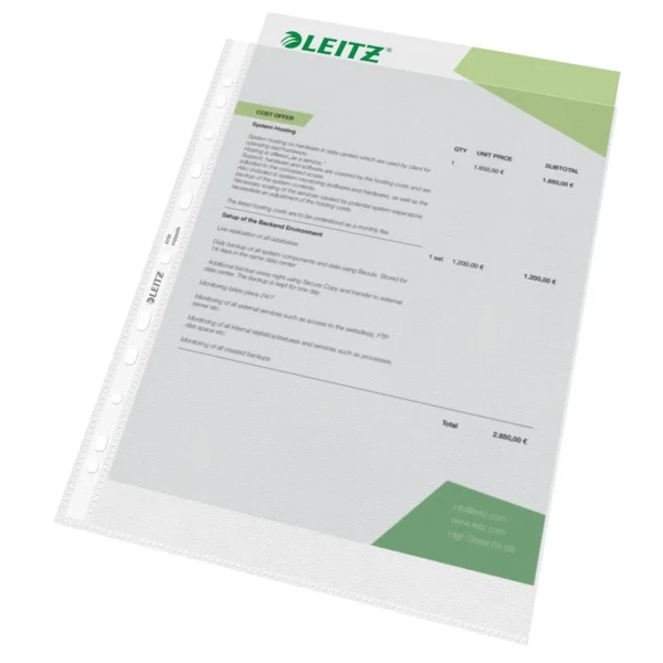 Plastlomme LEITZ A4 topp 85my (100)