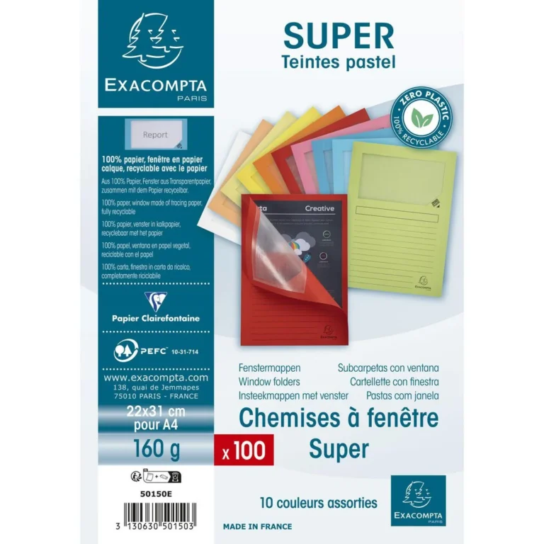 Aktomslag EXACOMPTA m/vindu A4 ass (100) - Bilde 2