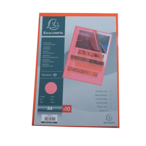 Plastomslag EXACOMPTA A4 120my rød (10)