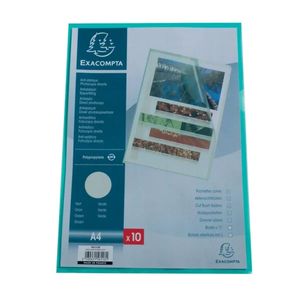 Plastomslag EXACOMPTA A4 120my grøn (10)