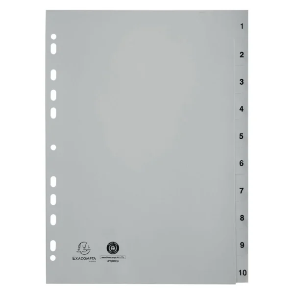 Register EXACOMPTA FOREVER A4 1-10 grå