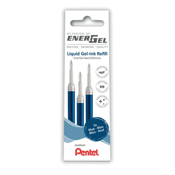 Refill geleroller PENTEL 0,7mm blå (3)