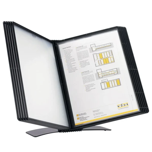 Bordstativ TARIFOLD A4 m/10 lommer sort