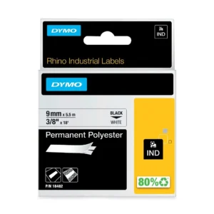 Tape DYMO Rhino permanent 9mm x5,5m hvit