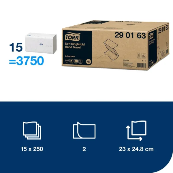 Tørkeark TORK Advance singlef 2L H3(250)