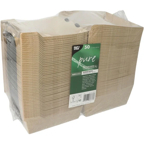 Hamburgerboks PURE papp 11,5x11x7cm (50)