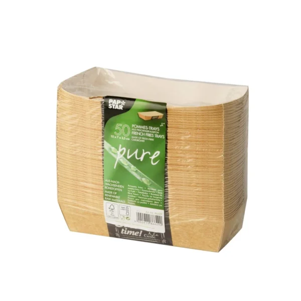 Pommes frites skål PURE papp 15x7cm (50)