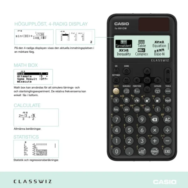 Kalkulator CASIO FX-991CW Vitens/Tek