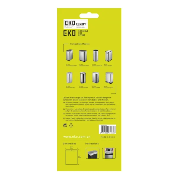 Avfallspose EKO E 55x70 25-35L hvit (12)