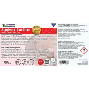 Etikett KLEEN Sanivex til sprayflaske