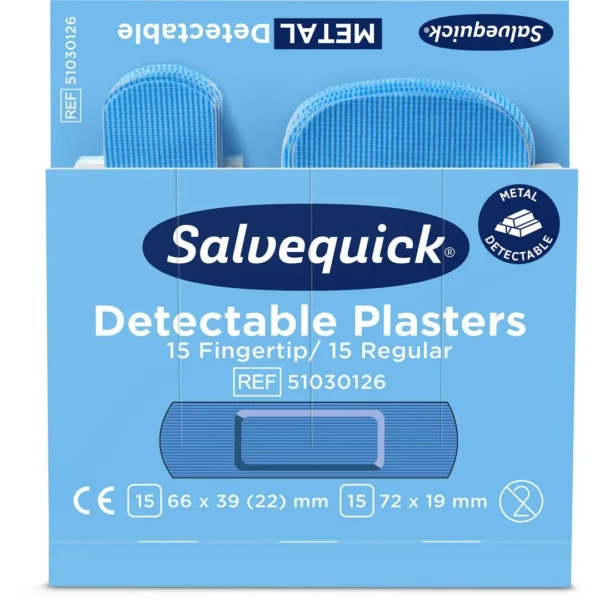 Plaster SALVEQUICK detectable blå (30x6)