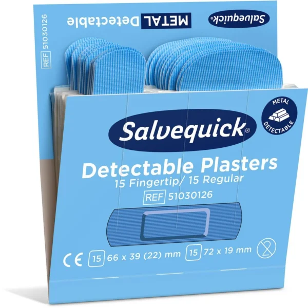 Plaster SALVEQUICK detectable blå (30x6)