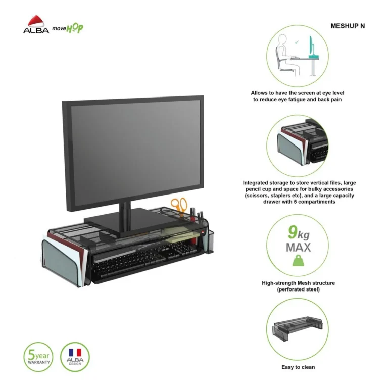 Skjermholder ALBA mesh sort - Bilde 3