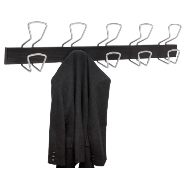 Klesknagg ALBA 5 kroker 76cm sort/metal