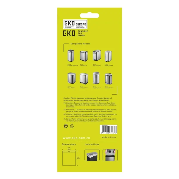 Avfallspose EKO D 55x50 18-21L hvit (20)
