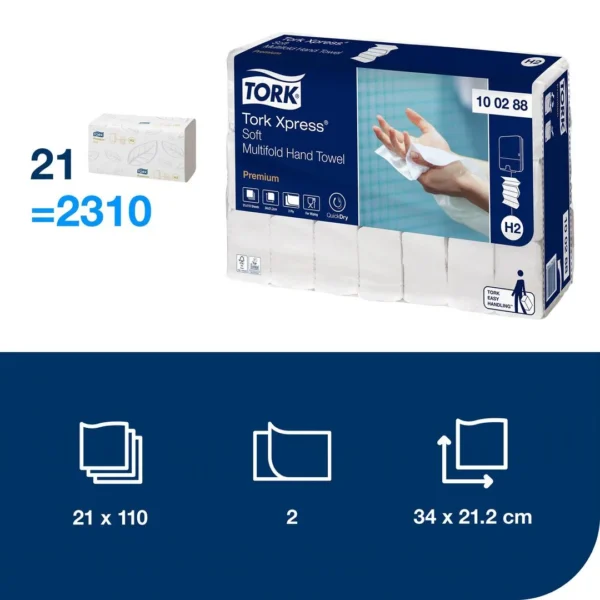 Tørkeark TORK Premium M myk 2L H2(110)