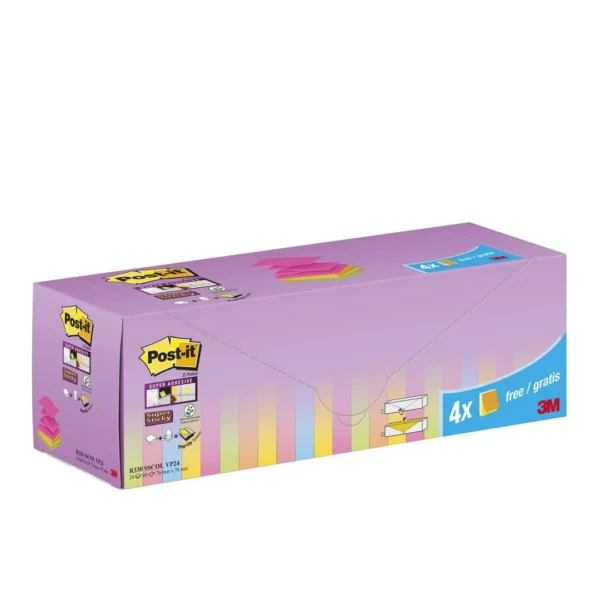 Notatblokk POST-IT SSZN 76x76 ass (24)