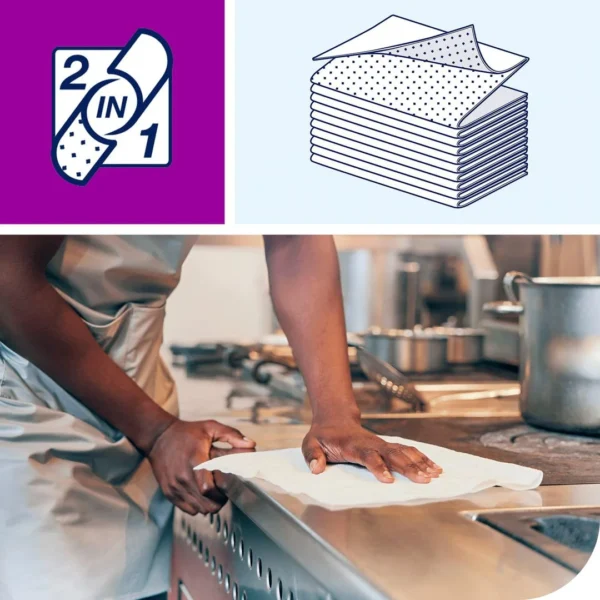 Klut TORK W8 rengjøring 2-i-1 hvit (45)