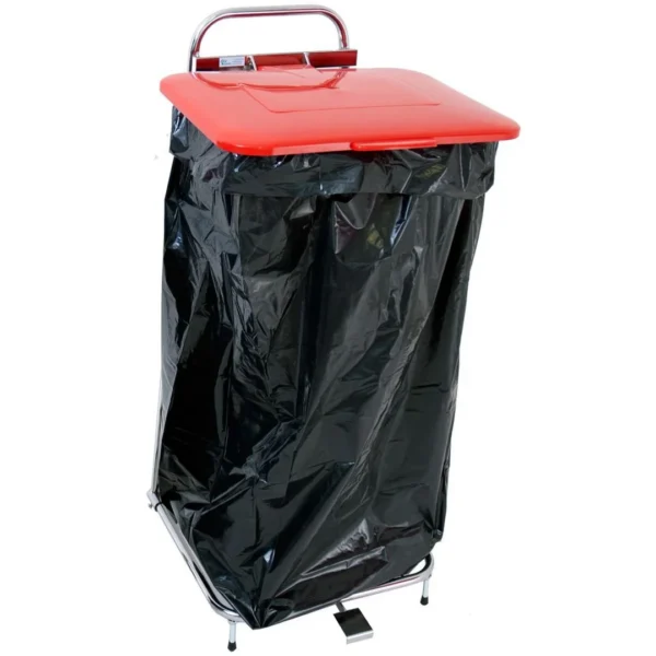 Avfallsstativ HYKAB Erik 125L rødt lokk