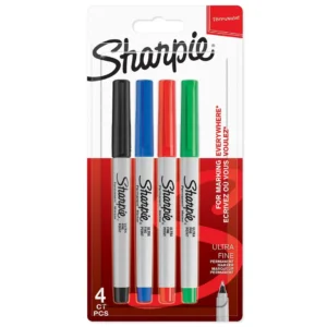Merkepenn SHARPIE sort/rød/blå/gr. (4)