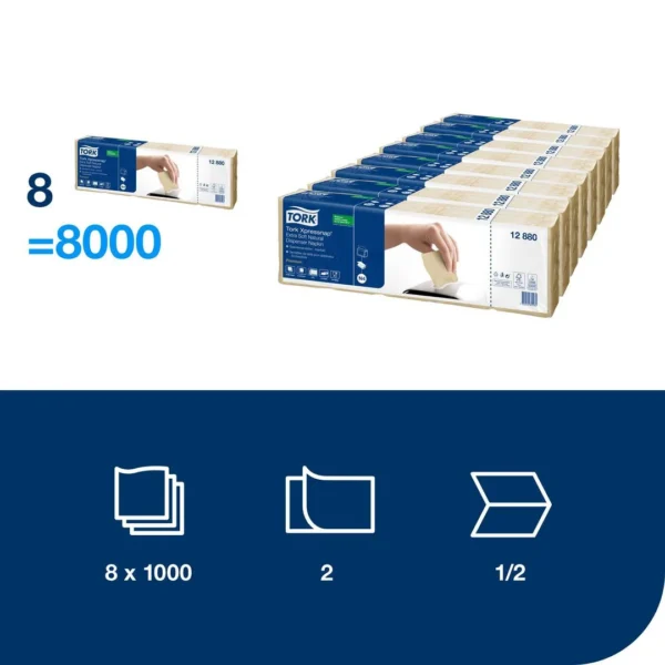 Dispenserserviett TORK natur N4 (1000)