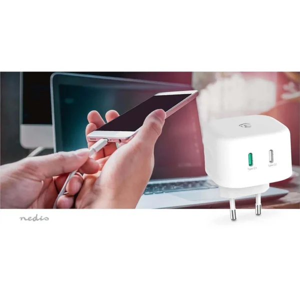 Vegglader NEDIS 2x USB-C 45W