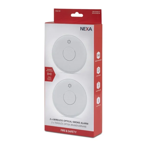 Røykvarsler NEXA WSA-102 trådløs hvit(2)