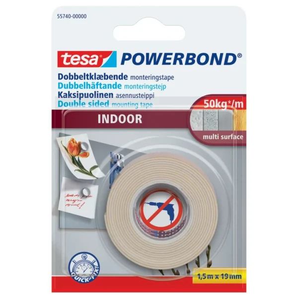 Tape TESA dobbelsidig innendørs 1,5m