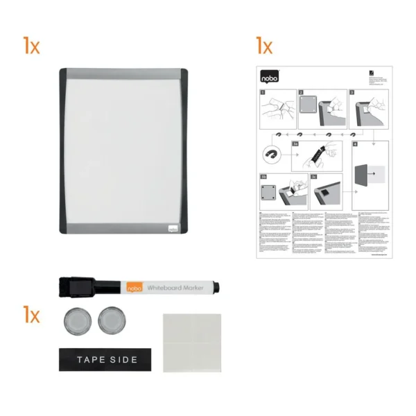 Whiteboard NOBO 28x21,5 buet hvit