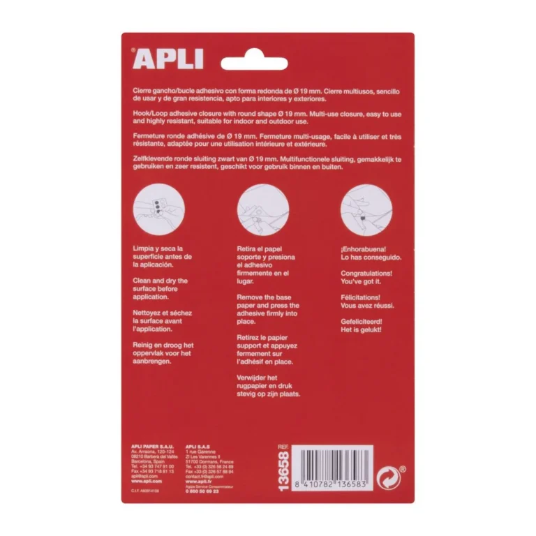 Borrelås APLI m.lim rund Ø19mm sort (12) - Bilde 2